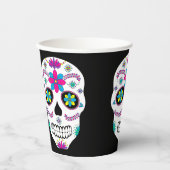 Colorful Mexican Sugar Skull Papieren Bekers (Voorkant)