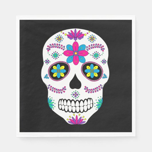Colorful Mexican Sugar Skull Servet (Voorkant)