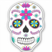 Colorful Mexican Sugar Skull Sticker (Voorkant)