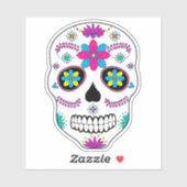 Colorful Mexican Sugar Skull Sticker (Vel)