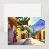 Colorful Mexican Village Street Schilderachtig Wat Briefkaart (Voorkant / Achterkant)