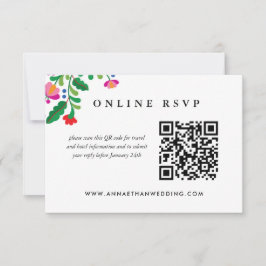 Colorful Mexican Wedding Online RSVP QR Code Bedankkaart