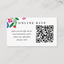 Colorful Mexican Wedding Online RSVP QR Code Informatiekaartje