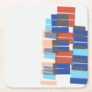 Colorful Mid Century Modern Art Pattern Kartonnen Onderzetters