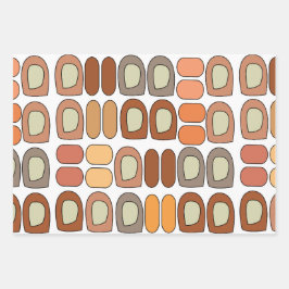 Colorful Mid Century Modern Geometric Inpakpapier Vel