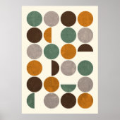 Colorful Mid Century Moderne Abstracte cirkels Poster (Voorkant)