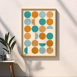 Colorful Mid Century Moderne Abstracte cirkels Poster