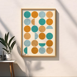 Colorful Mid Century Moderne Abstracte cirkels Poster