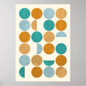 Colorful Mid Century Moderne Abstracte cirkels Poster (Voorkant)