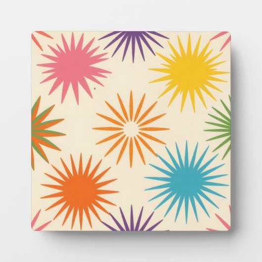 Colorful Mid Century Starburst Pattern Fotoplaat (Voorkant)
