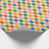 Colorful Mini Check Checkered Pattern Cadeaupapier (Hoek)