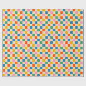 Colorful Mini Check Checkered Pattern Cadeaupapier (Vlak)