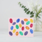 Colorful Mini Easter Eggs, Jelly Beans Briefkaarte Feestdagenkaart (Staand voorkant)