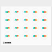 Colorful Minimal Mama Typography Ronde Sticker (Vel)