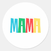 Colorful Minimal Mama Typography Ronde Sticker (Voorkant)