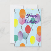 Colorful Minimalist Balloons Happy Birthday Kaart (Voorkant)