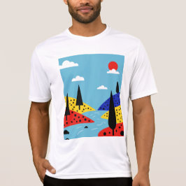 Colorful minimalist landscape t-shirt
