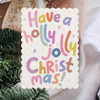 Colorful Minimalist Modern Christmas Holiday Card Kaart