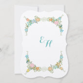 Colorful Mint Bunting Pennant Garland Wedding Kaart (Achterkant)