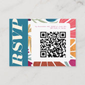Colorful Mismatch Abstracte Floral Wedding RSVP Informatiekaartje (Voorkant)