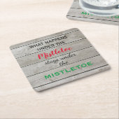 Colorful Mistletoe Holiday Kartonnen Onderzetters (Schuin)