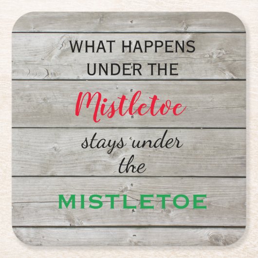 Colorful Mistletoe Holiday Kartonnen Onderzetters (Voorkant)