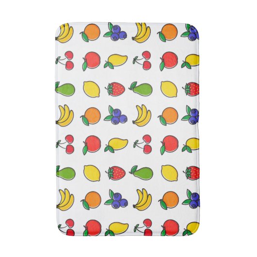 Colorful Mixed Fruit Pattern Badmat (Voorkant Verticaal)