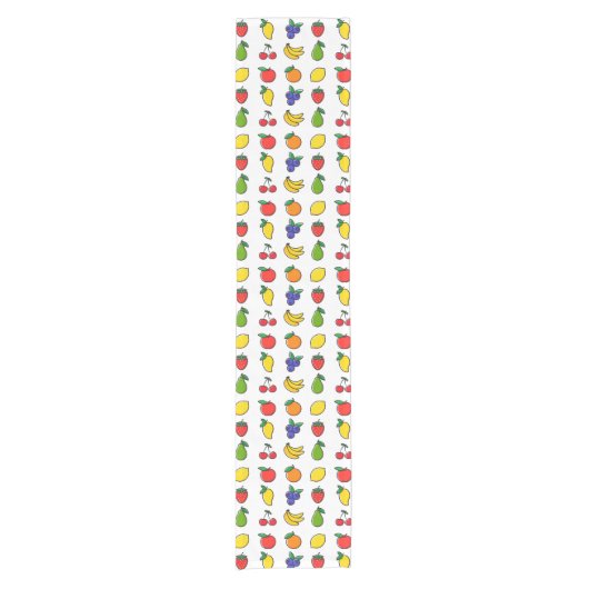 Colorful Mixed Fruit Pattern Korte Tafelloper (Voorkant)