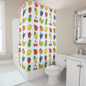 Colorful Mixed Fruit Pattern Quirky Douchegordijn (In situ)