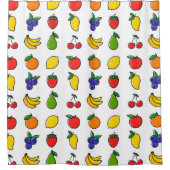 Colorful Mixed Fruit Pattern Quirky Douchegordijn (Voorkant)