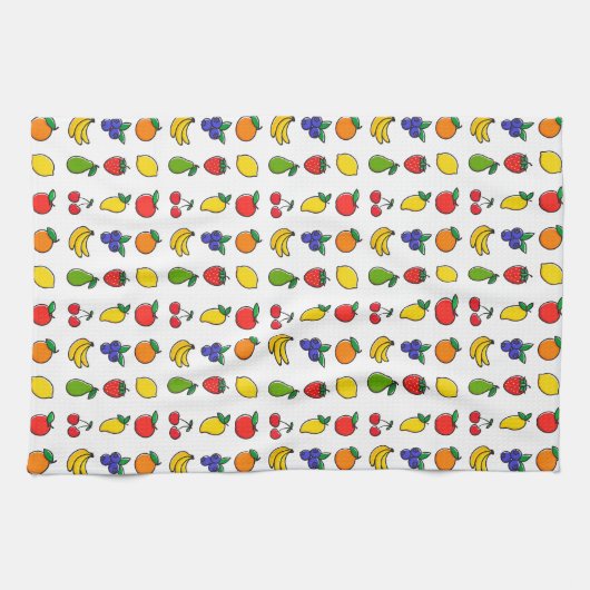 Colorful Mixed Fruit Pattern Theedoek (Horizontaal)