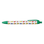 Colorful Mixed Fruit Pattern Zwarte Inkt Pen (Bovenkant)