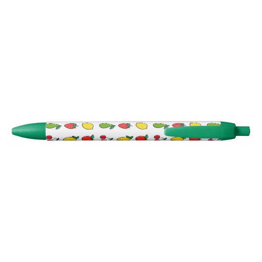 Colorful Mixed Fruit Pattern Zwarte Inkt Pen (Achterkant)