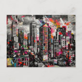 Colorful Mixed media Architecture Collage Briefkaart (Voorkant)