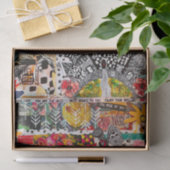 Colorful Mixed Media Pop Art Collage Tissue Paper Tissuepapier (Geschenk)