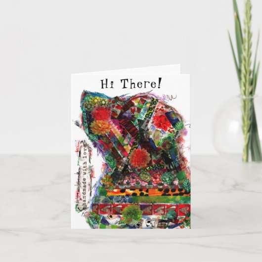 Colorful Mixed Media Pop Art Dog Wenskaart Bedankkaart (Voorkant)