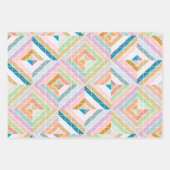 Colorful Mod Patchwork Diamonds Patroon Inpakpapier Vel (Voorkant 2)