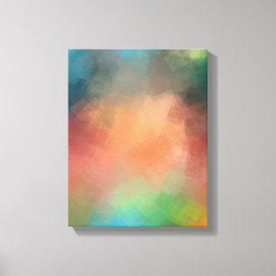Colorful Modern Abstract Art Red Blue Yellow Green Canvas Afdruk