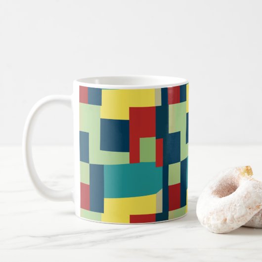 Colorful Modern Abstract Geometric Koffiemok (Met donut)