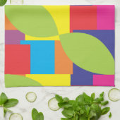 Colorful Modern Abstract Geometric Square Pattern Theedoek (Gevouwen)