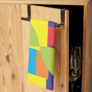 Colorful Modern Abstract Geometric Square Pattern Theedoek