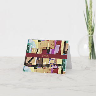 Colorful Modern Abstract Kunstpatroon Notitiekaartje