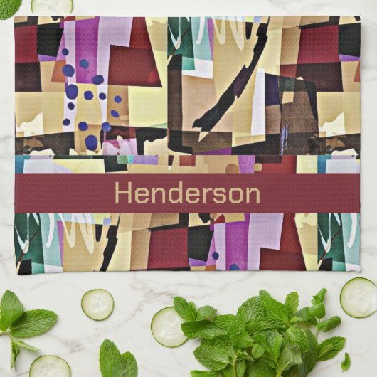 Colorful Modern Abstract Kunstpatroon Theedoek (Gevouwen)