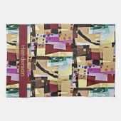 Colorful Modern Abstract Kunstpatroon Theedoek (Horizontaal)