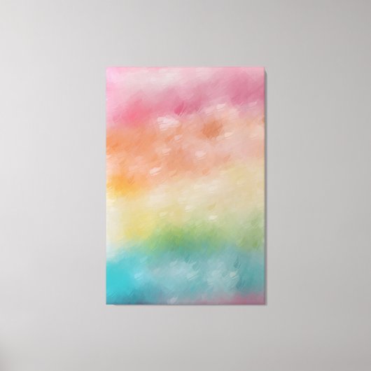 Colorful Modern Abstract Kunstrood Roze Blauw Paar Canvas Afdruk (Voorkant)