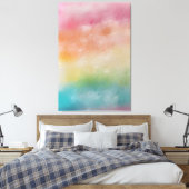 Colorful Modern Abstract Kunstrood Roze Blauw Paar Canvas Afdruk (Insitu (Slaapkamer))