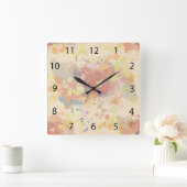 Colorful Modern Abstract Paint Splash Vierkante Klok (Huis)