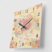 Colorful Modern Abstract Paint Splash Vierkante Klok (Hoek)