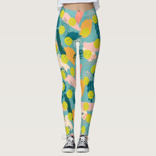 Colorful Modern Abstract Pattern Crazy Pickleball Leggings