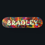 Colorful Modern Abstracte Aangepaste Aangepaste Na Persoonlijk Skateboard<br><div class="desc">Het kleurrijke Moderne Abstracte Skateboard van de Naam van de Douane Gepersonaliseerde kenmerkt uw gepersonaliseerde naam in moderne typografie op een kleurrijke abstracte achtergrond. Personaliseer door de tekst in het verstrekte tekstvakje uit te geven. Geef een aangepast geschenk, een gepersonaliseerd skateboard aan je favoriete skateboarder voor Kerstmis, verjaardag of je...</div>